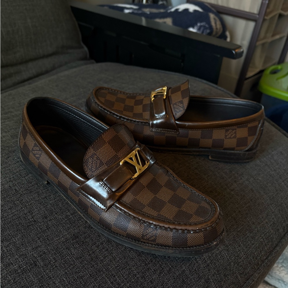 Louis Vuitton Brown Checkered Loafers